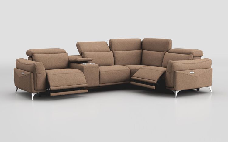 Gattolino 1 Corner 2 Power Recliner Sofa with Manual Head Tilt & Console | Gattolino Sofa Range | ScS
