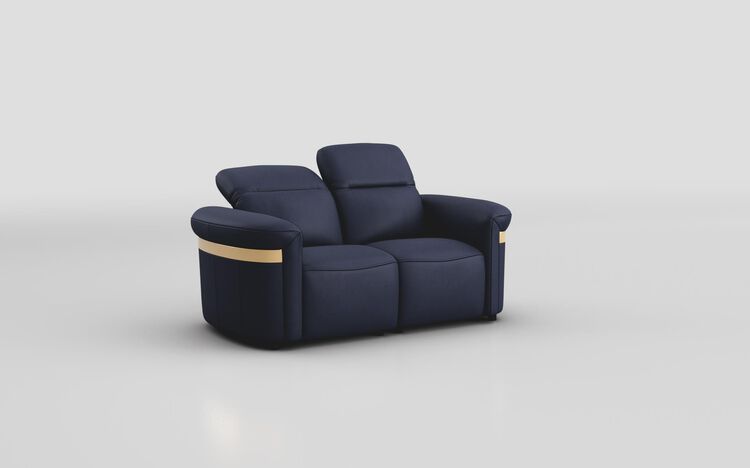 Voltana 2 Seater Sofa with Manual Head Tilt & Gold Trim | Voltana Sofa Range | ScS