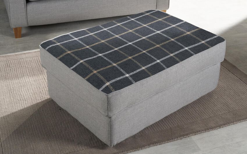 Hugo Fabric Pattern Top Banquette Footstool
