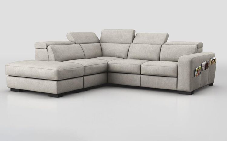 Melizzano 2 Corner 2 with Sliding Footrest & Left Hand Facing Chaise with Pockets | Melizzano Sofa Range | ScS