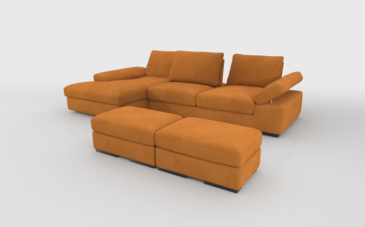 Savazza 4 Seater Sofa with Left Hand Facing Lounger & Two Ottoman Footstools | Savazza Sofa Range | ScS