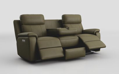 Calboli 3 Seater Power Recliner Sofa with Power Head Tilt, Lumbar, Drawer & Table | Calboli Sofa Range | ScS