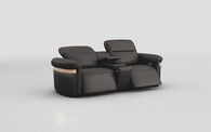 Voltana 3 Seater Power Recliner Sofa with Manual Head Tilt, LED Lights & Gold Trim | Voltana Sofa Range | ScS