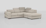 Melizzano 2 Corner 2 Sofa with Sliding Footrest, Right Hand Facing Chaise with Pockets & Ottoman | Melizzano Sofa Range | ScS