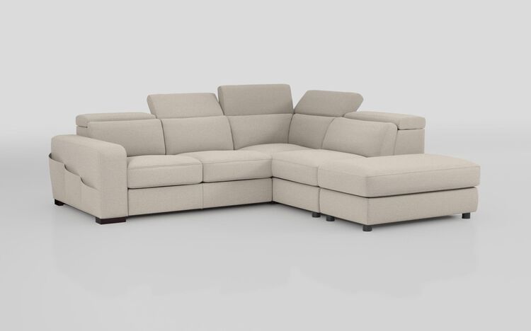 Melizzano 2 Corner 2 Sofa with Sliding Footrest, Right Hand Facing Chaise with Pockets & Ottoman | Melizzano Sofa Range | ScS