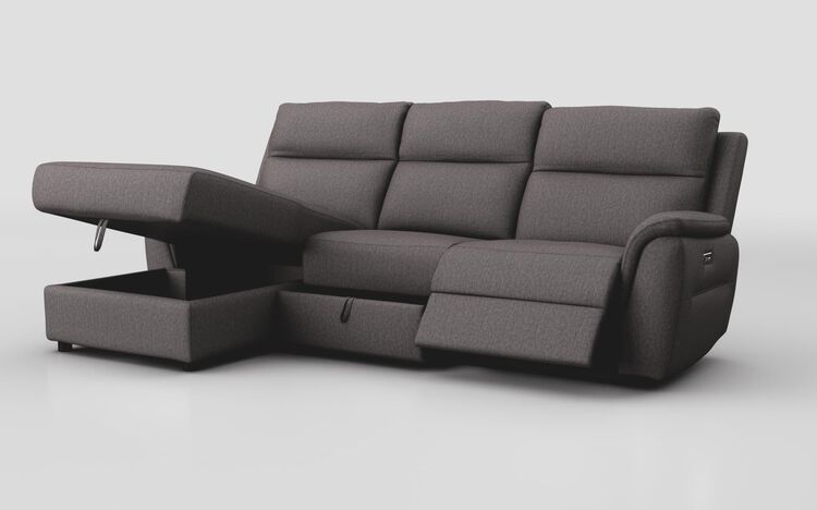 Sogliano 3 Seater Power Recliner Sofa With Drawer & Left Hand Facing Storage Chaise | Sogliano Sofa Range | ScS