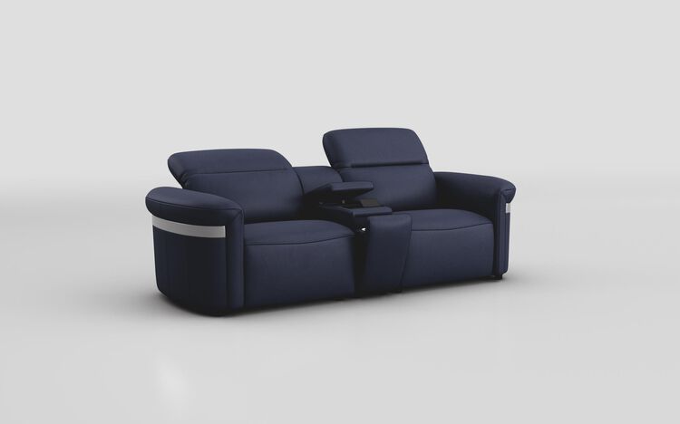 Voltana 3 Seater Sofa with Console, Manual Head Tilt & Silver Trim | Voltana Sofa Range | ScS