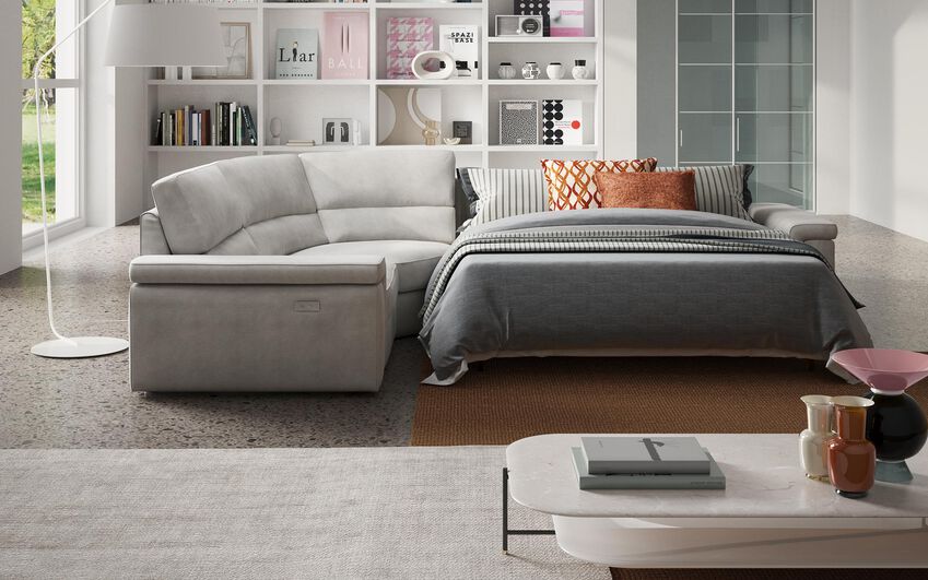 Crociale 1 Corner 3 Sofa Bed Left Hand Facing Single Power Recliner
