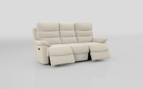 Brown Fabric Ossett 3 Seater Power Recliner Sofa with Head Tilt