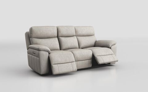 Brown Fabric Maranello 3 Seater Power Recliner Sofa with Head Tilt