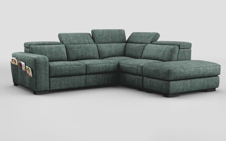 Melizzano 2 Corner 2 with Sliding Footrest & Right Hand Facing Chaise with Pockets | Melizzano Sofa Range | ScS