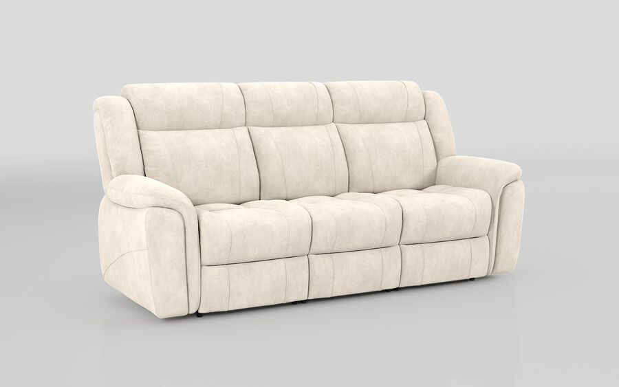 4 Cream Fabric Elland 3 Seater Sofa