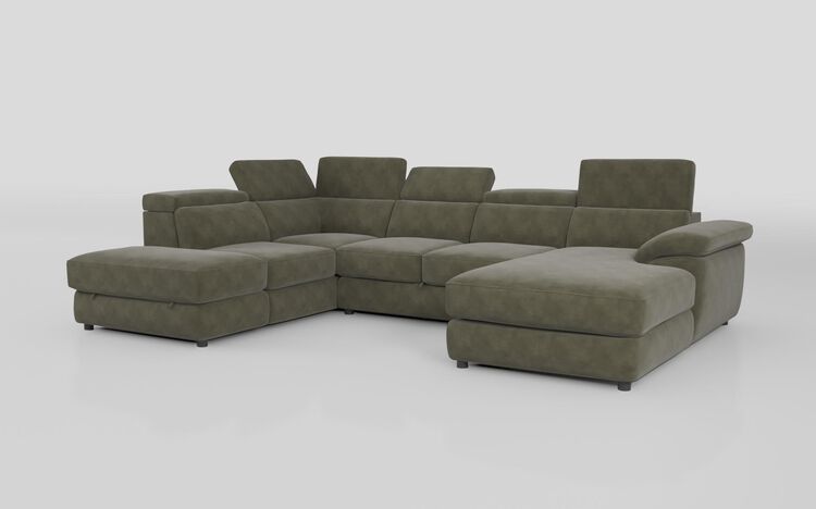 Norbello Corner Sofa Bed with Left Hand Facing Chaise and Right Hand Facing Storage Lounger and Otto | Norbello Sofa Range | ScS