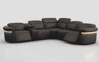 Voltana 2 Corner 2 Power Recliner with Left Facing Console, Manual Head Tilt, LEDs & Gold Trim | Voltana Sofa Range | ScS