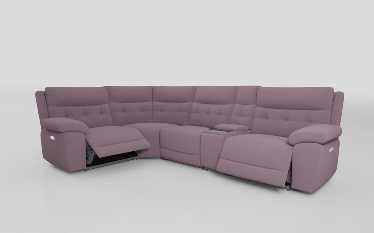 Belford 1 Corner 3 Power Recliner with Silver Media Console | Smart Tech Sofas | ScS