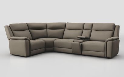 Savio 1 Corner 3 Sofa with Media Console & Silver Charging Pad | Savio Sofa Range | ScS