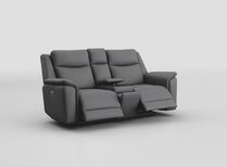 Savio 2 Seater Power Recliner Sofa with Power Media Console & Black Charging Pad | Savio Sofa Range | ScS