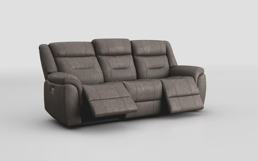 4 Cream Fabric Ainsdale 3 Seater Power Recliner Sofa