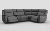 Savio 3 Corner 1 Power Recliner Sofa with Media Console & Black Charging Pad
