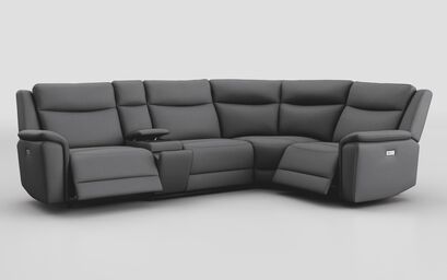 Savio 3 Corner 1 Power Recliner Sofa with Media Console & Black Charging Pad | Savio Sofa Range | ScS