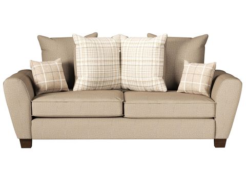 ScS Living Cream Theo Fabric 3 Seater Scatter Back Sofa