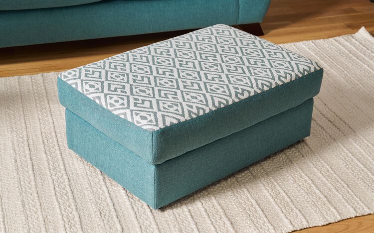 Aspen Fabric Pattern Top Banquette Footstool | Aspen Sofa Range | ScS