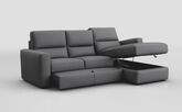 Loiano 3 Seater Sofa with Right Hand Facing Lounger & Sliding Footrest