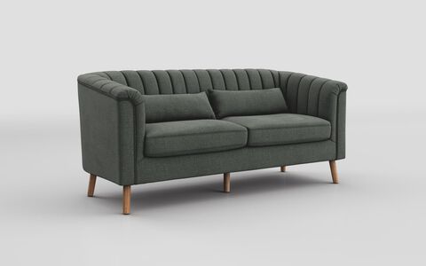 2 Green Fabric Lainey 3 Seater Sofa