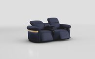 Voltana 2 Seater Power Recliner Sofa with Console, Manual Head Tilt, LED Lights & Gold Trim | Voltana Sofa Range | ScS