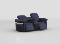 Voltana 2 Seater Power Recliner Sofa with Console, Manual Head Tilt, LED Lights & Gold Trim | Voltana Sofa Range | ScS
