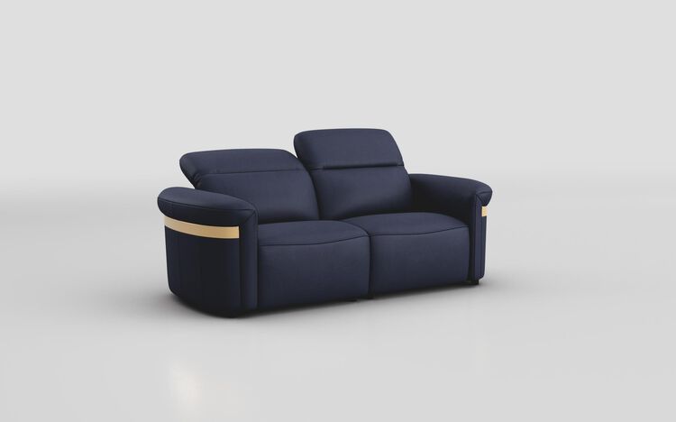 Voltana 3 Seater Sofa with Manual Head Tilt & Gold Trim | Voltana Sofa Range | ScS