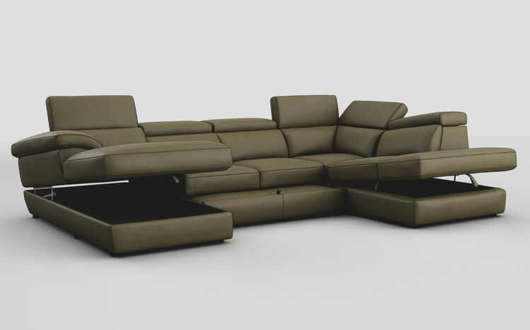 Bagnara Corner Sofa with LHF Storage Lounger, RHF Chaise, Sliding Footrest & Manual Head Tilt | Bagnara Sofa Range | ScS
