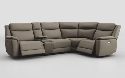 Savio 3 Corner 1 Power Recliner Sofa with Media Console & Black Charging Pad | Savio Sofa Range | ScS