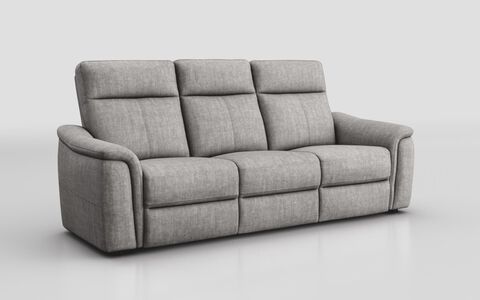 4 Grey Fabric Carpi 3 Seater Sofa