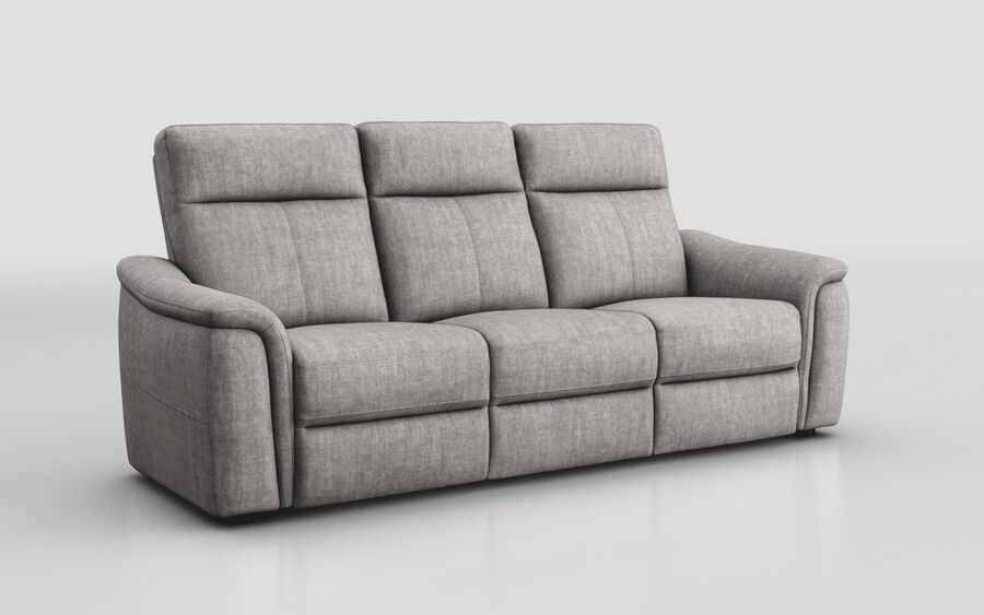 4 Grey Fabric Carpi 3 Seater Sofa