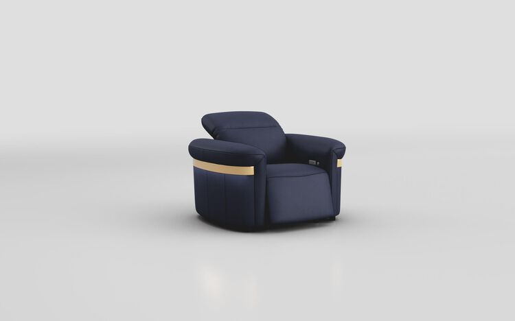 Voltana Power Recliner Chair with Manual Head Tilt, LED Lights & Gold Trim | Voltana Sofa Range | ScS