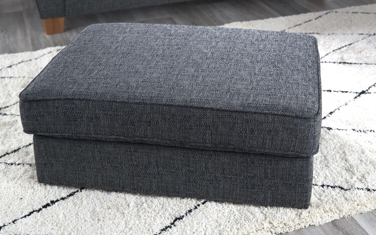 Theo Fabric Plain Top Banquette Footstool | Theo Sofa Range | ScS