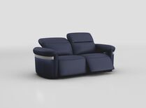Voltana 3 Seater Power Recliner Sofa with Manual Head Tilt, LED Lights & Silver Trim | Voltana Sofa Range | ScS