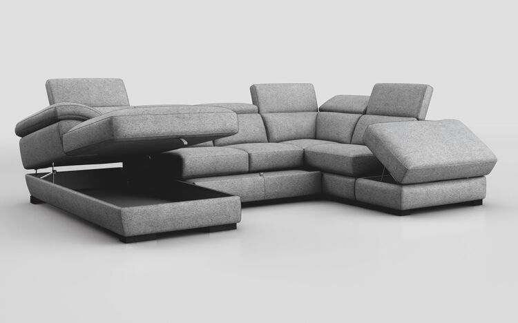 Norbello Corner Sofa Bed with Right Hand Facing Chaise and Left Hand Facing Storage Lounger and Otto | Norbello Sofa Range | ScS