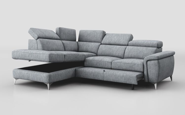 Neviano 1 Corner 2 Sofa Left Hand Facing Storage Chaise with Sliding Footrest & Manual Head Tilt | Neviano Sofa Range | ScS