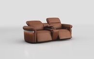 Voltana 3 Seater Power Recliner Sofa with Console, Manual Head Tilt, LED Lights & Silver Trim | Voltana Sofa Range | ScS