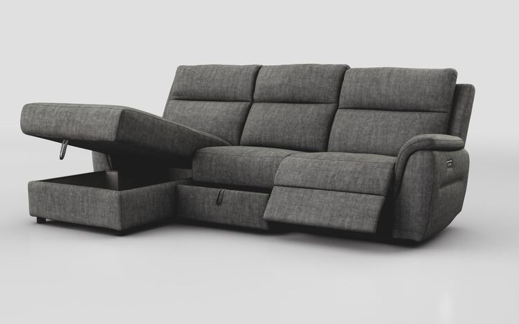 Sogliano 3 Seater Power Recliner Sofa With Drawer & Left Hand Facing Storage Chaise | Sogliano Sofa Range | ScS