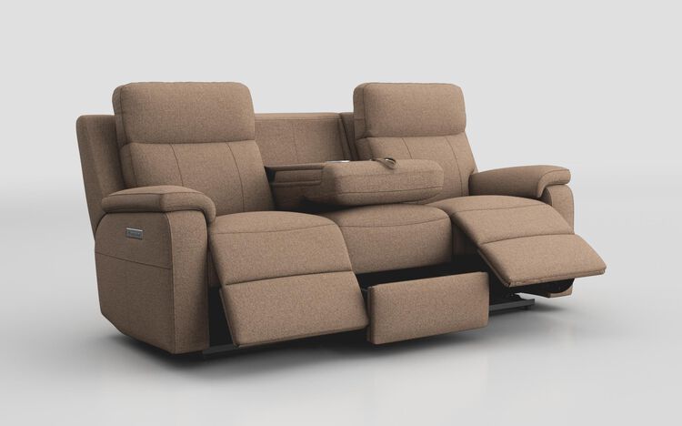 Calboli 3 Seater Power Recliner Sofa with Power Head Tilt, Lumbar, Drawer & Table | Calboli Sofa Range | ScS