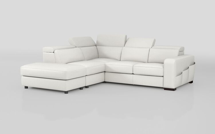 Melizzano 2 Corner 2 Sofa with Sliding Footrest, Left Hand Facing Chaise with Pockets & Ottoman | Melizzano Sofa Range | ScS