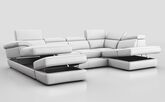 Bagnara Corner Sofa LHF Storage Lounger, RHF Chaise, Sliding Footrest, Head Tilt & Ottoman