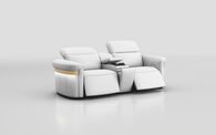 Voltana 3 Seater Power Recliner Sofa with Manual Head Tilt, LED Lights & Gold Trim | Voltana Sofa Range | ScS