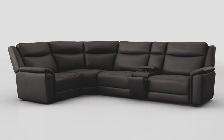 Savio 1 Corner 3 Sofa with Media Console & Black Charging Pad | Savio Sofa Range | ScS