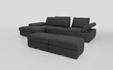 Savazza 4 Seater Sofa with Left Hand Facing Lounger & Two Ottoman Footstools