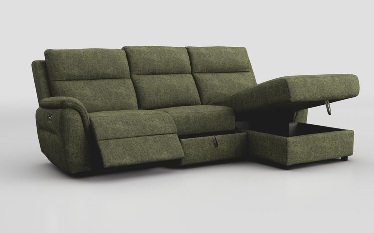 Sogliano 3 Seater Power Recliner Sofa With Drawer & Right Hand Facing Storage Chaise | Sogliano Sofa Range | ScS
