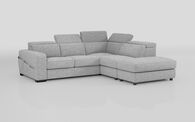 Melizzano 2 Corner 2 Sofa with Sliding Footrest, Right Hand Facing Chaise with Pockets & Ottoman | Melizzano Sofa Range | ScS